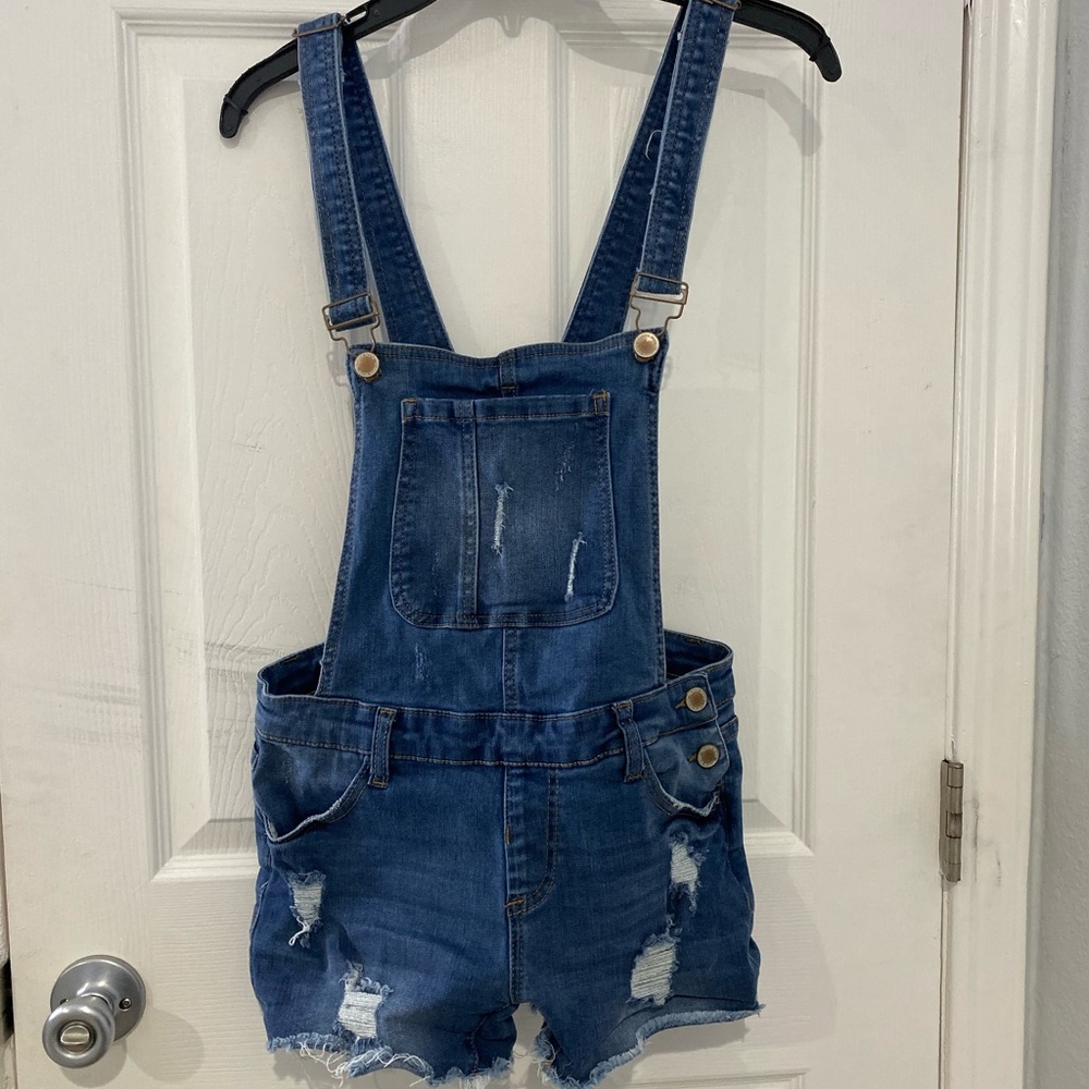Jean short overalls